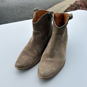 Madewell Olive Suede Ankle Boots